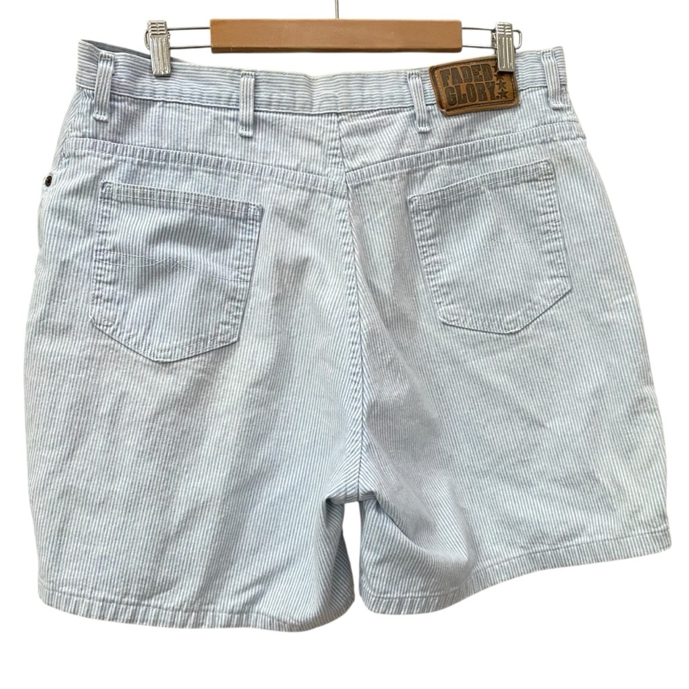 Vintage y2k pin striped Jean Shorts high rise size 18W Made in USA denim 18 W
